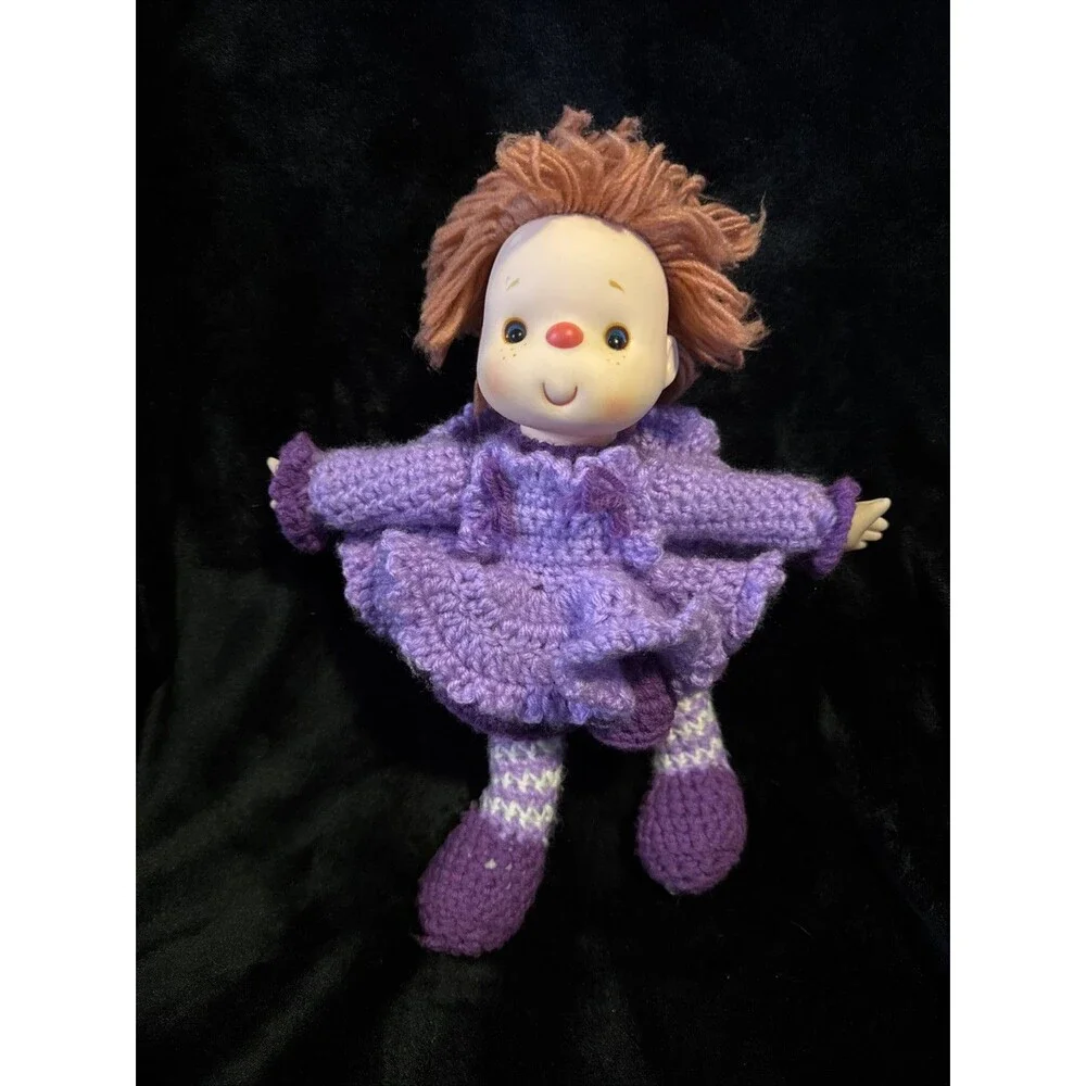 Vintage 80s Plum Pudding Strawberry Shortcake 14” Crochet Dolls